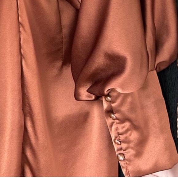 Boohoo Blouson Copper Satin Dress - Picture 8 of 10